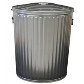 WITT Light Duty Galvanized Metal Waste Can with Lid - 20 Gallon